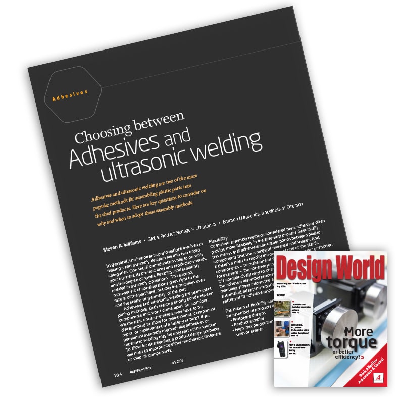 Blass Marketing worked with Branson Ultrasonics to create and place a technical article within Design World magazine